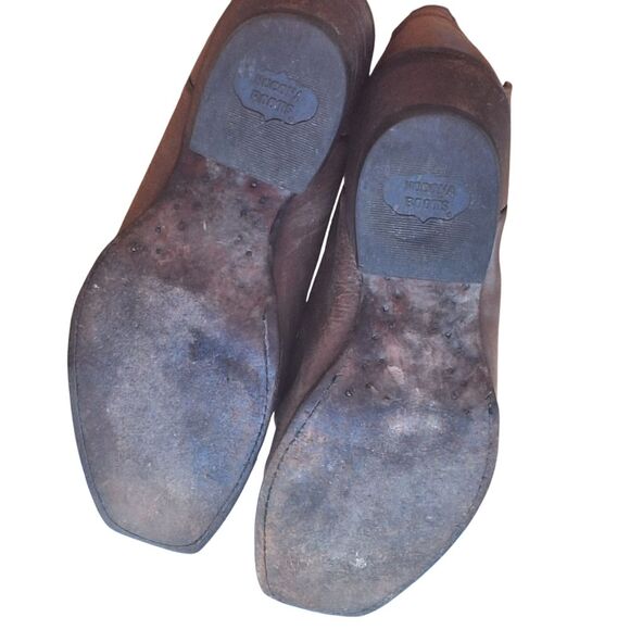 Women's Nocona Blue Bonnet Brown Western Boot 11" shaft Turquoise Stitching 6.5B - Picture 16 of 16